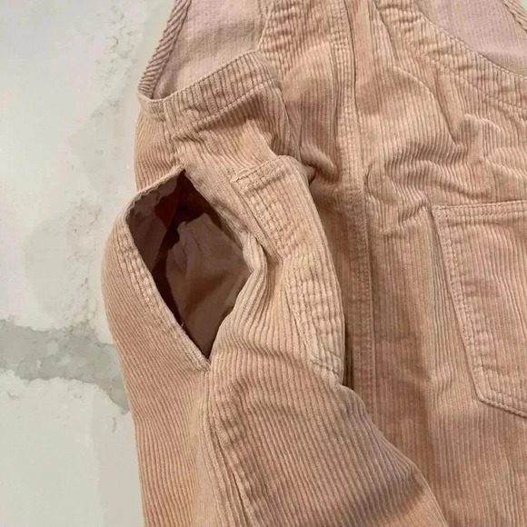 Forever 21 Light Pink Coquette Corduroy Overall Dress Women’s Size Small - Picture 4 of 6